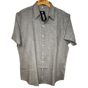 NWT JINIDU Men's Short Sleeve Buton Shirt Size Large